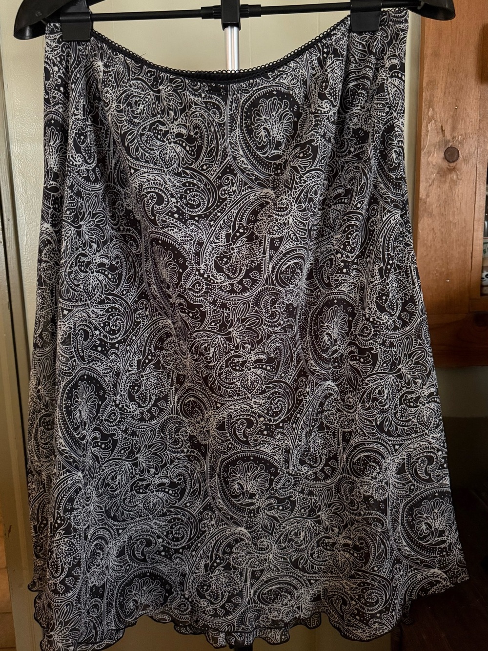 Vintage Notations Black & White Paisley A-Line Skirt -2X- Good Condition Y2K #88